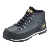 jcb black embossed leather steel toe cap hiker boots size 6