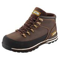 JCB Brown Soft Leather Steel Toe Cap 3Cx Hiker Boots Size 8