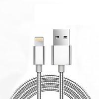 JDB Metal Spring USB Cable For iPhone 7 6 5 iPad Cables Mobile Phone Charger 1M Data Charging