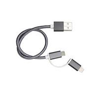 JDB Power Bank Dedicated Short Cable 2-in-1 Lightning to USB Data Sync Charge Cable for iPhone 5 6 7 iPad Air mini Samsung 0.25M/0.8FT