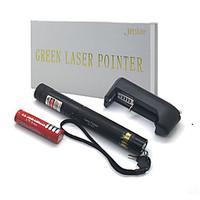 JD303 High Power Green Beam Adjustable Laser Pointers Pen (5MW, 532nm, 1x18650 Batterie Charger) Black