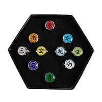 Jewelry Inspired by Naruto Akatsuki Anime Cosplay Accessories Ring White / Red / Yellow / Blue / Orange / Purple / Green Alloy Male