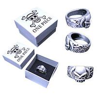 Jewelry Inspired by One Piece Portgas D. Ace Anime Cosplay Accessories Ring Silver Alloy Male