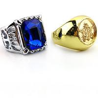 Jewelry Inspired by Black Butler Ciel Phantomhive Anime Cosplay Accessories Ring Golden Artificial Gemstones Male