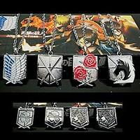 Jewelry Inspired by Attack on Titan Eren Jager Anime Cosplay Accessories Necklace Golden / Silver Alloy Male