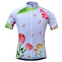 JESOCYCLING Cycling Jersey Women\'s Short Sleeve Bike Quick Dry Breathable Lightweight Materials Back Pocket Sweat-wicking Comfortable100%