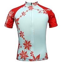 JESOCYCLING Cycling Jersey Women\'s Short Sleeve Bike Jersey Tops Quick Dry Breathable Back Pocket 100% PolyesterClassic Slim Floral /