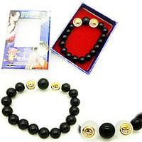 Jewelry Inspired by One Piece Portgas D. Ace Anime Cosplay Accessories Bracelet Black Artificial Gemstones Male