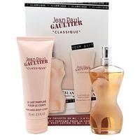 Jean Paul Gaultier Classique 50ml Eau De Toilette Spray & Perfumed Body Lotion 75ml