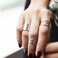 Jewelry Set Midi Rings Knuckle Ring Fashion Personalized Alloy Circle Silver Golden Jewelry For Party Daily Casual Sports 3pcs