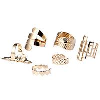 Jewelry Set Statement Rings Cuff Ring Heart Fashion Simple Style Alloy Heart Leaf Gold Jewelry For Party Daily Casual 1set