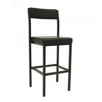 jemini industry high stool with back black vinyl kf03312