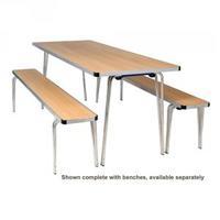 Jemini Aluminium Folding Table Rectangular Beech W1830xD685xH698mm