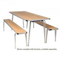 jemini aluminium folding table rectangular beech w1830xd685xh698mm