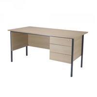 Jemini Intro 1500mm 4 Leg Desk With 3 Drawer Pedestal Warm Maple