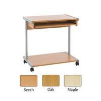 jemini oak 800mm mobile computer workstation kf14112