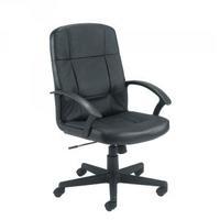 jemini thames leather look executive chair with arms black kf50189