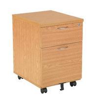 jemini 2 drawer oak mobile pedestal kf72082