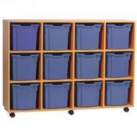 jemini jumbo mobile storage unit 12 tray beech kf72571