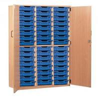 jemini storage cupboard 48 tray beech kf72574