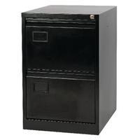 jemini 2 drawer black filing cabinet