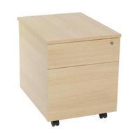 jemini 2 drawer ferrera oak mobile pedestal kf73517