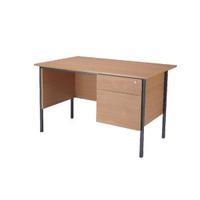 Jemini Bavarian Beech 1200mm Four Leg Desk With Two Drawer Pedestal