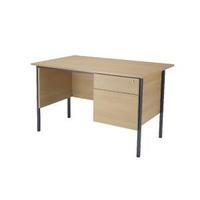 Jemini Ferrera Oak 1200mm Four Leg Desk With Two Drawer Pedestal