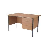 Jemini Bavarian Beech 1200mm Four Leg Desk With Three Drawer Pedestal