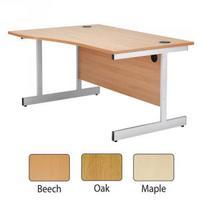 jemini 1600mm left hand cantilever wave desk maple kf838095