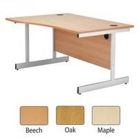 jemini 1600mm left hand cantilever wave desk beech kf838093