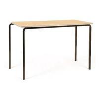 jemini mdf edge beech top class table with silver frame 1200x600x760mm