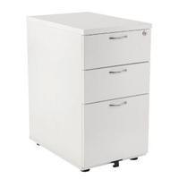 jemini 3 drawer desk high pedestal w400xd600xh730mm white kf74149