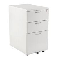 Jemini 3 Drawer Mobile Pedestal White W400xD800xH730mm KF74150