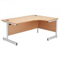 jemini 1200mm left hand cantilever radial desk white kf839103