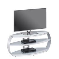 Jesper LCD TV Stand In Platinum Grey Glass With Aluminium Frame