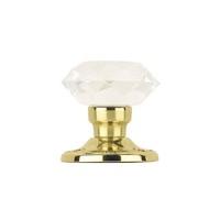 Jedo Acrylic Faceted Mortice Knob Polished Brass