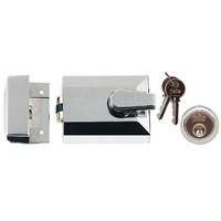 Jedo Rollerbolt Night Latch Door Lock + Escutcheon