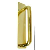 Jedo Polished Brass Pull Door Handle On Plate