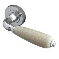 Jedo Oxford Cream Crackle Door Handles on Round Rose