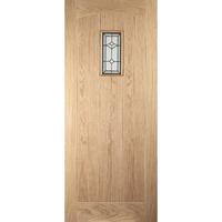 Jeld-Wen White Oak Croft Triple Leaded Glazed External Door 1981x838x44mm