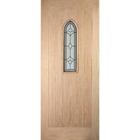 Jeld-Wen White Oak Gothic Triple Leaded Glazed External Door 1981x838x44mm