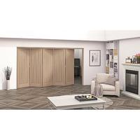 Jeld-Wen Oregon Oak Cottage Panelled Fold Sliding Internal Door 2047x3538x35mm 5+0