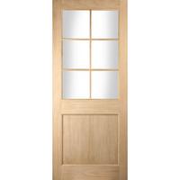 Jeld-Wen White Oak Radcliffe Clear Double Glazed External Door 2032x813x44mm