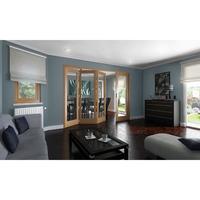 Jeld-Wen White Oak 1 Light Clear Glazed Fold Sliding Shaker Internal Door 2047x2846x35mm 3+1