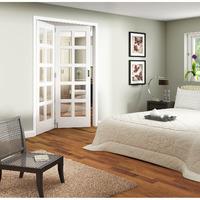 Jeld-Wen Shaker White Primed 10 Lite Clear Glazed Fold Sliding Internal Door 2047x1471x35mm 2+0