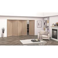 Jeld-Wen Oregon Oak Cottage Panelled Fold Sliding Internal Door 2047x3158x35mm 4+1