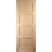 Jeld-Wen Shaker White Oak 4 Panel Internal Fire Door 78in x 27in x 44mm (1981 x 686mm)