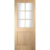 Jeld-Wen White Oak Radcliffe Clear Double Glazed External Door 1981x762x44mm