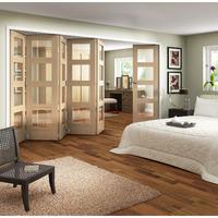 Jeld-Wen White Oak 4 Light Clear Glazed Fold Sliding Shaker Internal Door 2047x4227x35mm 5+1